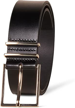 Amazon Essentials Women's Leather Refined Buckle Dress Belt