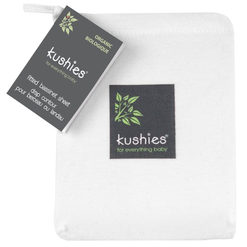 Kushies Organic Jersey Bassinet Fitted Sheet, Off-White