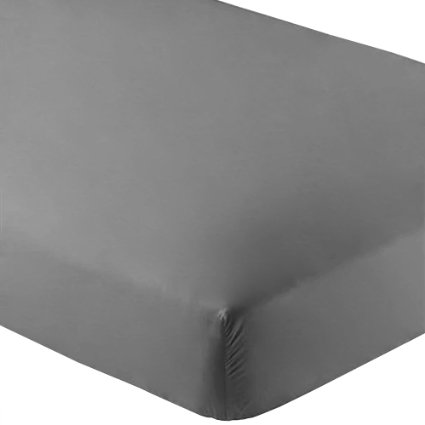 Fitted Bottom Sheet Premium 1800 Ultra-Soft Wrinkle Resistant Microfiber Hypoallergenic Deep Pocket Queen Grey