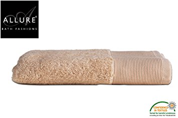 Absorbent Towel Bath Towels 60% Bamboo & 40% Cotton Marlborough Collection by Allure Bath Fashions Quick Dry Bath Sheet Towel Set 90 x 150cm 550gsm in Sand (Bath Sheet)