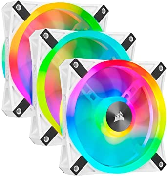 Corsair QL Series, CO-CO-9050104-WW, QL120 RGB, 120mm RGB LED White Fan, Triple Pack (Renewed)