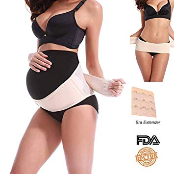 Maternity Belt 2.0 - Belly Band for Pregnancy, Two in One Pregnancy Belt for Your Entire Pregnancy and Postpartum Recovery, Breathable Back and Pelvic Support Prenatal Cradle (Universal Size, Beige)