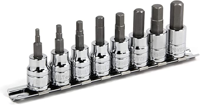 Powerbuilt 642405 3/8-Inch Drive Metric Hex Bit Socket Set, 8-Piece