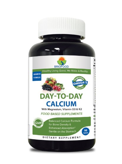 Briofood, DAY-TO-DAY Food Based Calcium (90 Tablets) with Vegetable Source Omegas