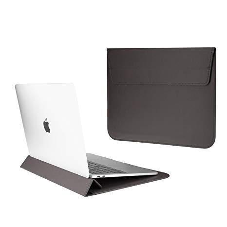 TOP CASE - Synthetic Leather Ultra Slim Sleeve Case for 13" Slim Laptop / MacBook Pro 13" Retina (2012-2015) / MacBook Pro 13" (2016/2017) / MacBook Air 13" / iPad Pro / 13" Ultra Book (Gray)