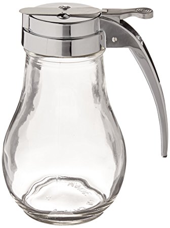 TableCraft H414 Syrup Dispenser with Chrome Plated Metal Top, 14-Ounce, Clear