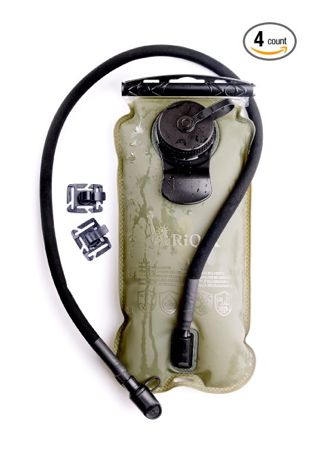Military Grade Hydration Bladder Pack with Clips to Hold Drinking Tube - On the Go Backpack Water Storage Tank - Replacement Reservoir - 100 oz 3 L Capacity!