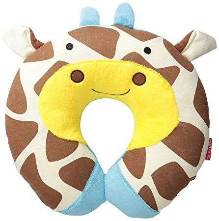 Skip Hop Zoo Little Kid and Toddler Travel Neck Rest, Soft Plush Velour, Multi Jules Giraffe