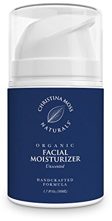 Facial Moisturizer, Organic & Natural Ingredients, Face Moisturizing Cream for Sensitive, Oily or Severely Dry Skin, Anti-Aging, Anti-Wrinkle, for Women and Men. Christina Moss Naturals (Unscented).