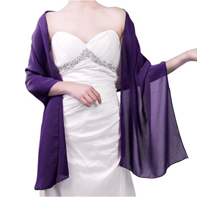 Sheer Soft Chiffon Bridal Women's Shawl For Special Occasions( 32 Colors)