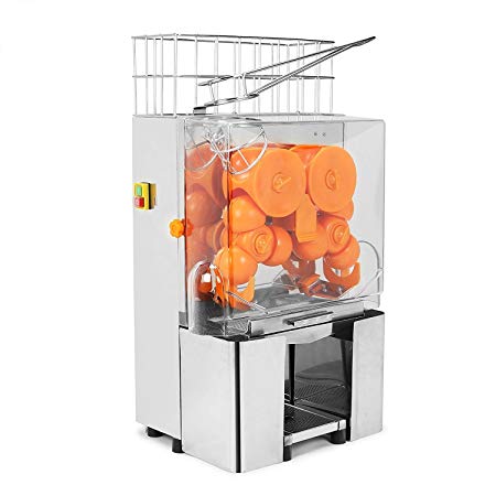 KUPPET 120W Commercial Orange Juicer Auto Feed Orange Juicer Squeezer-Orange Juice Machine Squeeze 20-22 Oranges Per Mins-Stainless Steel Silver