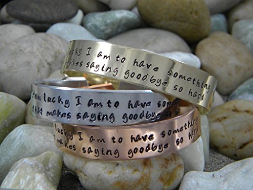 How Lucky I Am To Have Something That Makes Saying Goodbye So Hard Pooh Quote Cuff Bracelet
