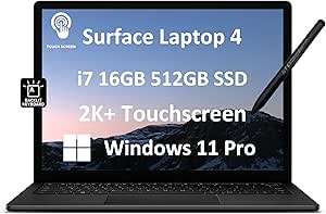 Microsoft Surface Laptop 4 Business Laptop (13.5" 2K Touchscreen, Intel Core i7-1185G7, 16GB RAM, 512GB SSD, IST Active Pen), Backlit, 17-Hr Long Battery Life, Wi-Fi 6, Webcam, Win 11 Pro (Renewed)