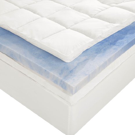 Sleep Innovations 4-Inch Dual Layer Mattress Topper - Gel Memory Foam and Plush Fiber 10-year limited warranty King Size