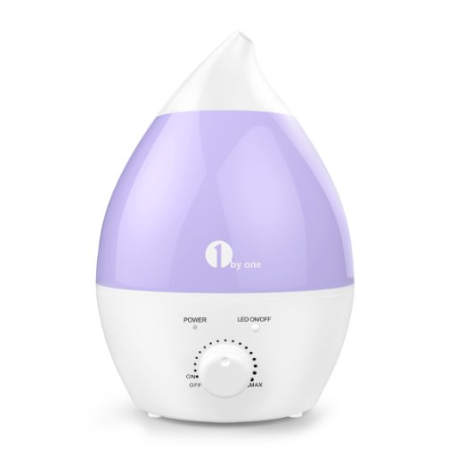 1byone 1.3L Cool Mist Ultrasonic Humidifier and Aroma Diffuser "No Noise" - 7 Color LED Lights - with automatic Shut-off Function for your Home and Office