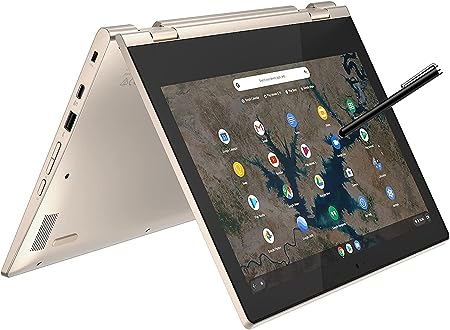 Lenovo Chromebook Flex 3 2-in-1 Convertible Laptop in Almond Intel Processor 64GB eMMC 4GB 11.6in IPS Touchscreen BT Webcam iSlik Pen (Flex 3 - Renewed)