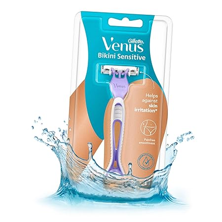 Gillette Venus Bikini sensitive hair removal razor| Intimate care| Derm tested | No irritation