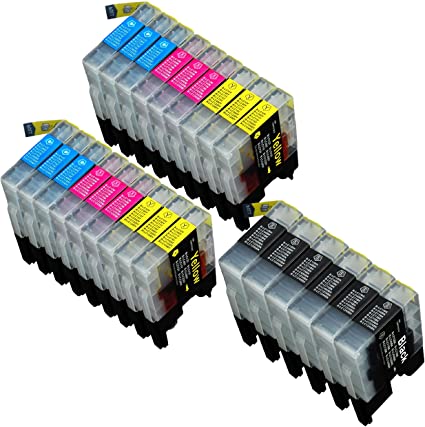 24 Pack Compatible Brother LC-71 , LC-75 6 Black, 6 Cyan, 6 Magenta, 6 Yellow for use with Brother MFC-J280W, MFC-J425W, MFC-J430W, MFC-J435W, MFC-J5910DW, MFC-J625DW, MFC-J6510DW, MFC-J6710DW, MFC-J6910DW, MFC-J825DW, MFC-J835DW. Ink Cartridges for inkjet printers. LC-71BK , LC-71C , LC-71M , LC-71Y , LC-75BK , LC-75C , LC-75M , LC-75Y Blake Printing Supply