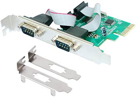 PCIE 2 Port Serial Expansion Card PCI Express to Industrial DB9 RS232 COM Port Adapter WCH382 Chip for Desktop PC Windows 10 with Low Bracket