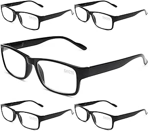 Gaoye 5-Pack Reading Glasses Blue Light Blocking,Spring Hinge Readers for Women Men Anti Glare Filter Lightweight Eyeglasses (#5-Pack Mix Color, 1.25)
