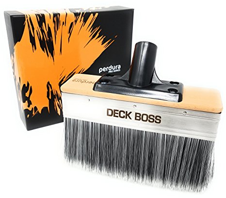 Perdura DECK BOSS Professional Deck Stain Brush Applicator - BIG 7 inch Paint Brush - Seal Finish and Coat Fast - Quality Synthetic Filament for Water and Oil based Coatings on Wood and Concrete