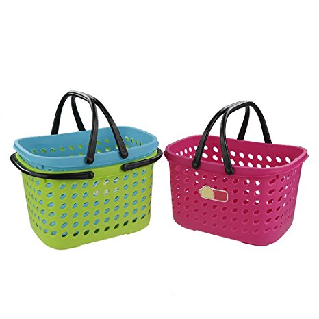 Pekky Small Plastic Handle Baskets, 3 Colors
