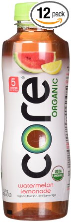 Core Organic Fruit Infused Beverage, Watermelon Lemonade, 18 Ounce (Pack of 12)