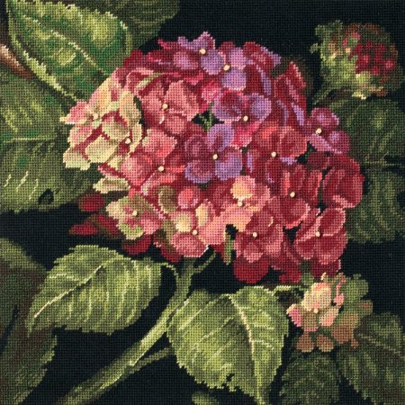 Dimensions Crafts Hydrangea Bloom Needlepoint Kit 14"X14" Stitched In Wool 20053