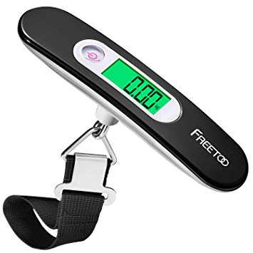 FREETOO Portable Digital Luggage Scale Hanging Suitcase Scale with Tare Function 110 lb/ 50KG Capacity Black …