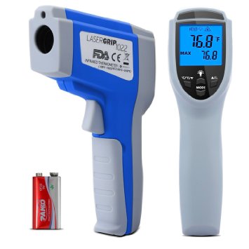 Etekcity Lasergrip 1022 Non-contact Digital Laser Infrared Thermometer Temperature Gun, -58~ 1022°F, MAX Display and Emissivity Adjustable