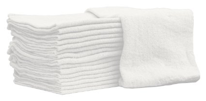 Nabob Wipers Shoptowelwhitw Auto-Mechanic Shop Towels Rags, 100% Cotton Commercial Grade Perfect for Your Home, Garage and Auto, White, 14" L, 25 Piece
