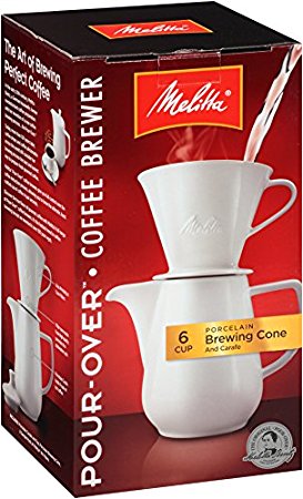 Melitta Coffee Maker, Porcelain 6 Cup Pour- Over Brewer