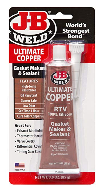 J-B Weld 32325 Ultimate 3 Ounces Copper High Temperature RTV Silicone Gasket Maker and Sealant