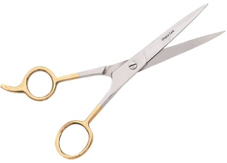Utopia Care 75 inch Ice Tempered Stainless Steel Styling Shears  Scissors Sharp Blades for Easy Hairstyling and Trimming in the Home or Barbershop 100 Ice-Tempered Stainless Steel is Reinforced with Chromium to Resist Tarnish and Rust Easy to Disinfect Half Gold Plated