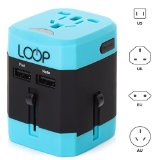 Worldwide Travel Adapter with Built In Dual USB Charger Ports  International USA UK EU AU All In One Premium Fused Safety Plug  Endorsed by Aircrew - Upgrade your Charging Experience Now
