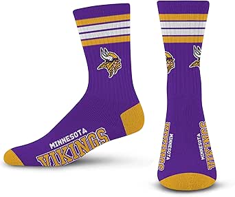 For Bare Feet Men's NFL 4-Stripe Deuce Performance Crew Socks