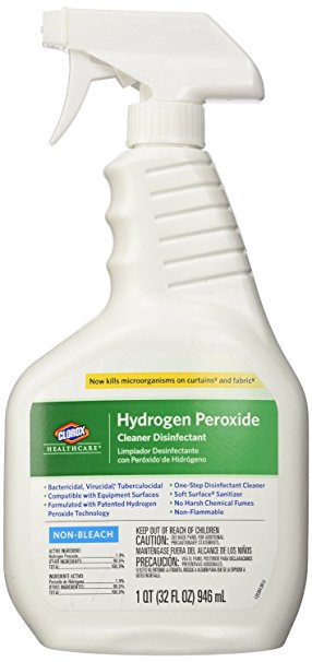 Clorox CLO30828 Healthcare Hydrogen Peroxide Cleaner Disinfectant Spray, Kills Norovirus, 32 fl. oz. (Pack of 2)