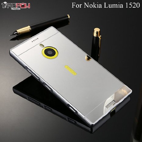 Nokia Lumia 1520 Case, TabPow Mirror Case Series - Electroplate Bumper Bling Luxury Slim Hard Back Case Cover For Nokia Lumia 1520, Silver