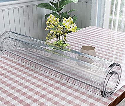 VALLEY TREE Clear Table Cover Protector 1.5mm Thick PVC Soft Glass Transparent Dining Table Pad for Wooden, Glass, Marble Table/Desk