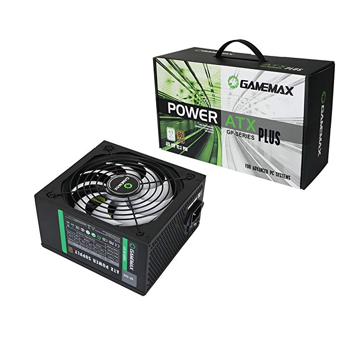 Game Max GP-550 80 Plus Bronze 550 W Active PFC 14CM Fan ATX Power Supply Unit - Black