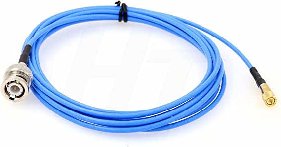 HangTon BNC to Microdot 10-32 RF Coax Cable for Accelerometer Transducer Acoustic Vibration Test (5m, Straight)