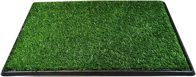 Downtown Pet Supply Dog Pee Potty Pad, Bathroom Tinkle Artificial Grass Turf, Portable Potty Trainer Full System, Trays, and Replacement Grass (16" x 20", 20" x 25", 20" x 25" with Drawer, 25" x 30")