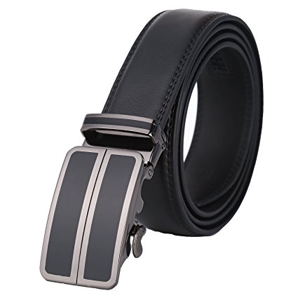 Dante Men's Leather Ratchet Dress Belt with Automatic Buckle