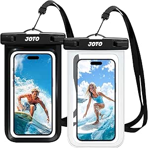 JOTO Custodia Impermeabile Smartphone 30M/IPX8, Universale Cover Subacquea per iPhone 15 14 13 12 11 Pro Max Plus XS XR X 8 Galaxy S23 S22 S21 S20 Fino a 7"-2 Pezzi