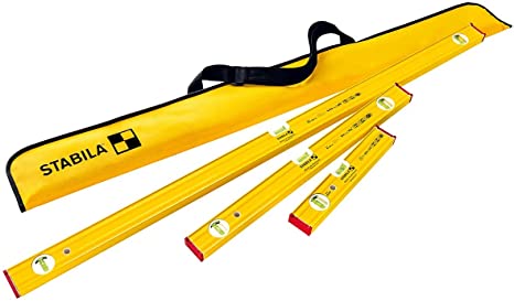 Stabila PRO SET 80 AS spirit levels, 48 Inches (120 cm) / 24 Inches (60 cm) / 12 Inches (30 cm) With Carrying Case