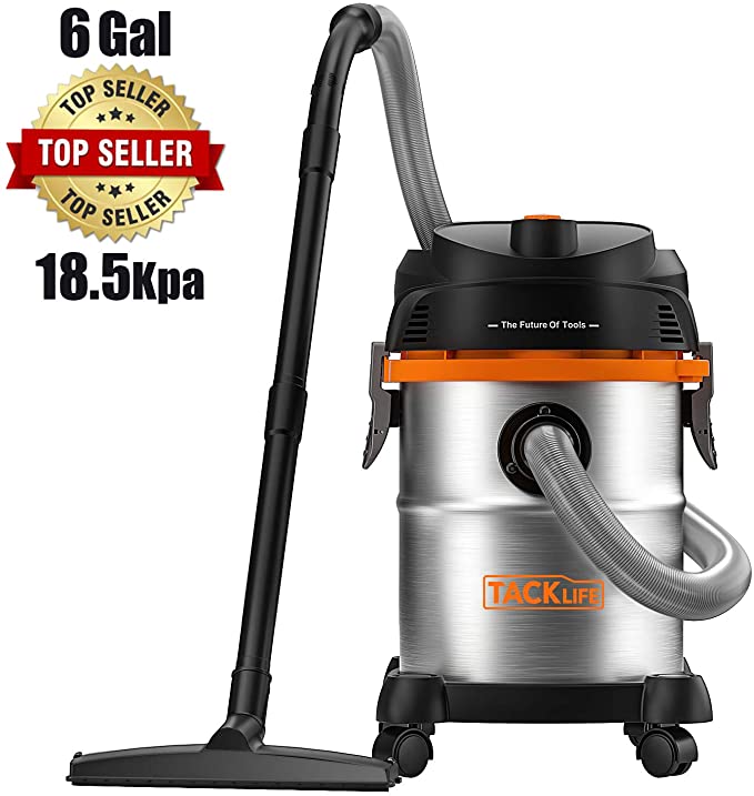 Shop Vac TACKLIFE 5 Gallon 5.5Peak Hp, Professional Wet/Dry Vacuum, 3 in 1 Multifunctional Performance, 360 Degree Rotating Wheels, Suitable for Hard Floor, Carpet, Water Spills-PVC05B Car Vacuum