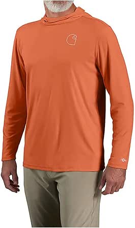 Carhartt Men's Force Sun Defender Lightweight Long-Sleeve Hooded Logo Graphic T-Shirt