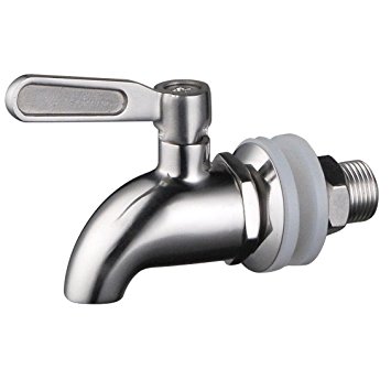 BTSKY™Stainless Steel Beverage Dispenser Replacement Spigot Fits 16mm（5/8 inch）Opening - No Lead Dispenser Replacement Faucet, Polished Finish