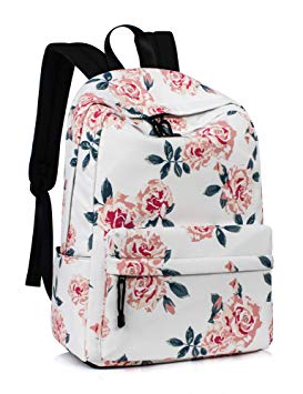 Leaper Fashion Water Resistant School Backpack for Girls 14Inch Laptop Beige