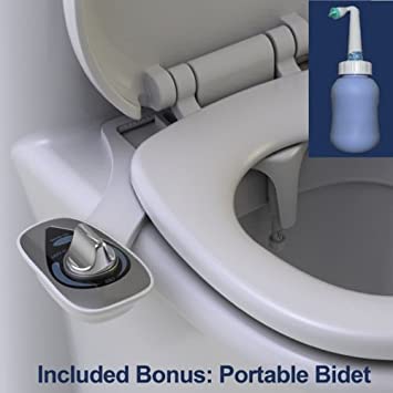 Blue Bidet BB-1500: Masterpiece Bidet Ambient Water Temperature self-cleaning nozzle attachable bidet, comes with a free portable bidet BB-20